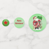 Confettis Joyeux Noël Père Noël Animaux Arbre Vert (Derrière)