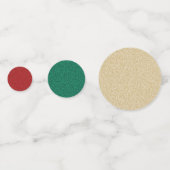 Confettis Joyeux Noël Rouge Vert or Script (Derrière)