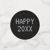 Confettis Joyeux Nouvel An noir blanc numéro personnalisé mo (Petit recto)