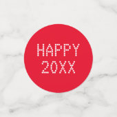 Confettis Joyeux Nouvel An rouge blanc numéro personnalisé m (Petit recto)