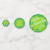 Confettis Joyeux Saint Patrick's Day Tartan vert Lucky Clove (Devant)