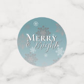 Confettis Joyeux turquoise et Feux de neige brillants Noël (Petit recto)