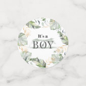 Confettis Jungle Safari Baby shower botanique Boy (Petit recto)