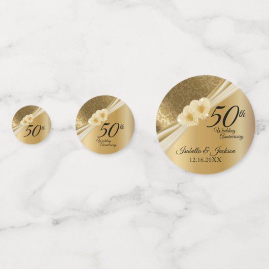 Confettis Keepsaké 50e anniversaire 💞 Mariage d'or (Derrière)