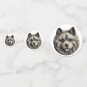 Confettis Keeshond Chien 3D inspiré (Derrière)