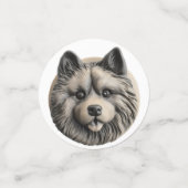 Confettis Keeshond Chien 3D inspiré (Petit recto)