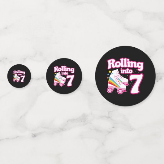 Confettis Kids Skate Party - 7e anniversaire - Roller Skate (Devant)