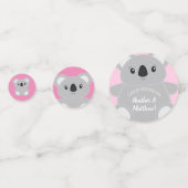 Confettis Koala Baby shower fille (Devant)