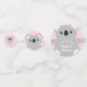 Confettis Koala Baby shower fille (Derrière)