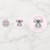 Confettis Koala ours Baby shower fille rose (Devant)