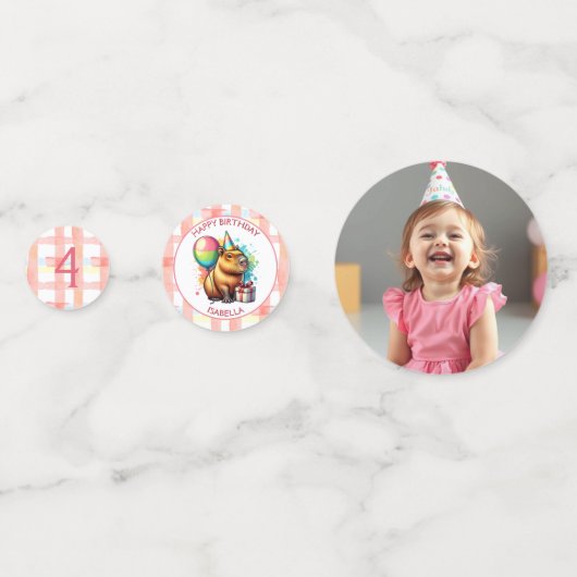 Confettis La fête d'anniversaire de la fille de Capybara (Derrière)