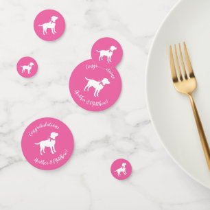 Confettis Labrador Chien Baby shower Rose Girl Lab