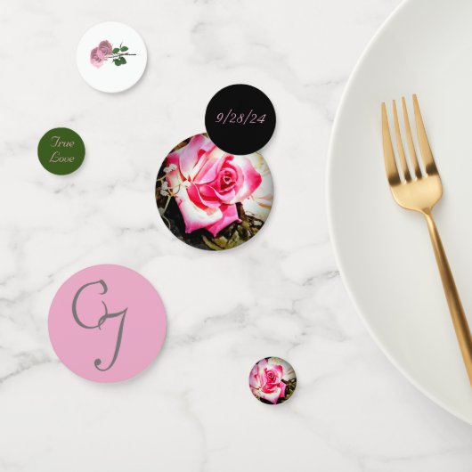 Confettis L'amour est dans le Mariage Rose Bloom (Groupe)