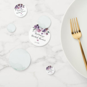 Confettis Lavande de Fêtes des mariées et fleurs vertes