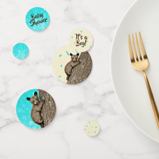 Confettis Le Baby shower de Little Cub Bear Boy's Turquoise  (Groupe)
