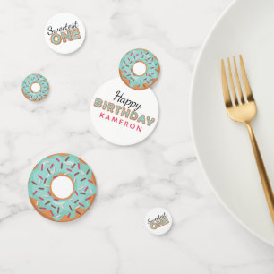 Confettis LE PLUS DOUX Bleu beignets glacés Bébé Premier ann