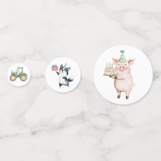 Confettis Les animaux de ferme mignons (Devant)