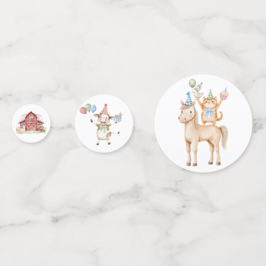 Confettis Les animaux de ferme mignons (Derrière)