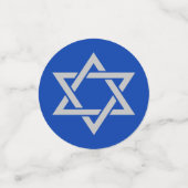 Confettis L'étoile d'argent de David sur Bleu (Petit recto)