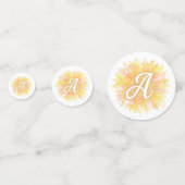 Confettis Lettre A Tournesol Prénom Monogramme Initiale (Derrière)