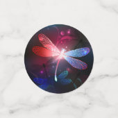 Confettis libellule rouge brillante (Petit recto)