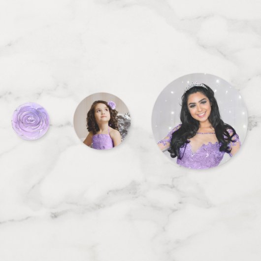 Confettis Light Purple and Silver Elegant Photo (Devant)