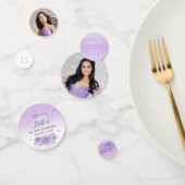 Confettis Light Purple and Silver Elegant Photo (Groupe)