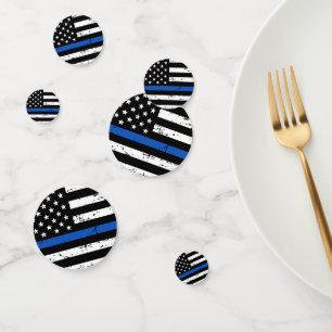 Confettis Ligne Bleue Mince Police Retraite Application de l