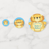 Confettis Lion Baby shower Zoo Circus Blue Boy (Devant)