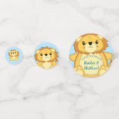 Confettis Lion Baby shower Zoo Circus Blue Boy (Derrière)