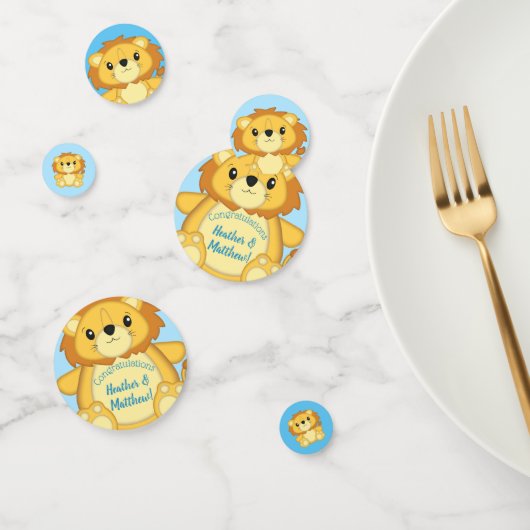 Confettis Lion Baby shower Zoo Circus Blue Boy (Groupe)