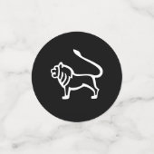 Confettis Lion blanc Lion Astrologie Zodiac Connexion Noir (Petit recto)