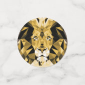 Confettis Lion géométrique Brown Customisé Anniversaire (Petit recto)