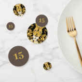 Confettis Lion géométrique Brown Customisé Anniversaire (Groupe)