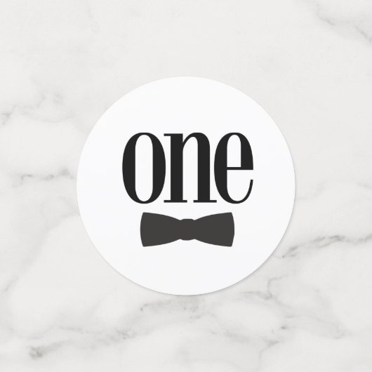 Confettis Little Man Black Bow cravate ONE 1ère fête d'anniv (Petit recto)