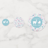 Confettis Llama Baby shower Cute Blue Boy (Devant)