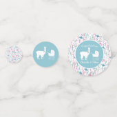 Confettis Llama Baby shower Cute Blue Boy (Derrière)
