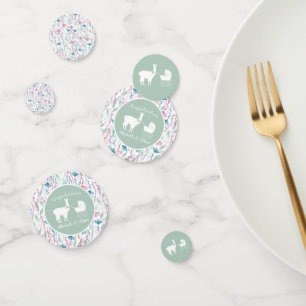 Confettis Llama Baby shower vert mignon Hommes Neutre