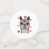 Confettis Llama cool avec lunettes de coeur (Petit recto)