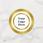 Confettis Logo d'entreprise Modèle blanc et or élégant (Petit recto)
