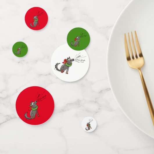 Confettis Loup Noël Funny Mignonnes Enfants (Groupe)