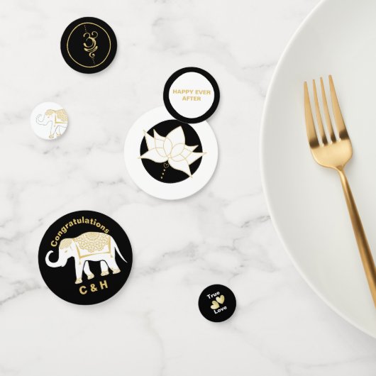 Confettis Lucky White Thai Elephant Personnalisé (Groupe)