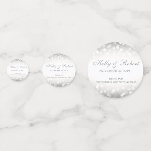 Confettis Lumières scintillantes argentées élégantes (Devant)