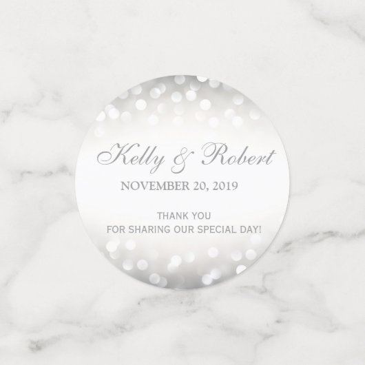 Confettis Lumières scintillantes argentées élégantes (Petit recto)