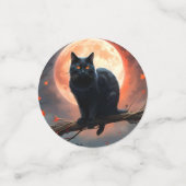 Confettis Lune de chat noir d'Halloween effrayant, (Petit recto)