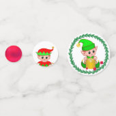 Confettis Lutin de Noël vert et rouge (Derrière)
