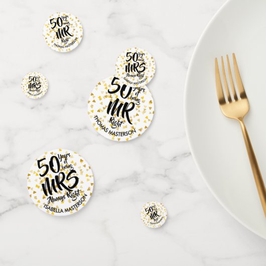 Confettis M. Mme Right Fun 50e anniversaire de mariage (Groupe)