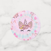 Confettis Magical Tie Dye Unicorn Coquette Bow Birthday  (Petit recto)