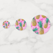 Confettis Marbre rose chaud moderne Tropical Ananas Chic (Devant)