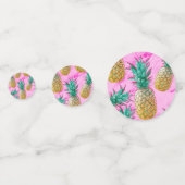 Confettis Marbre rose chaud moderne Tropical Ananas Chic (Derrière)